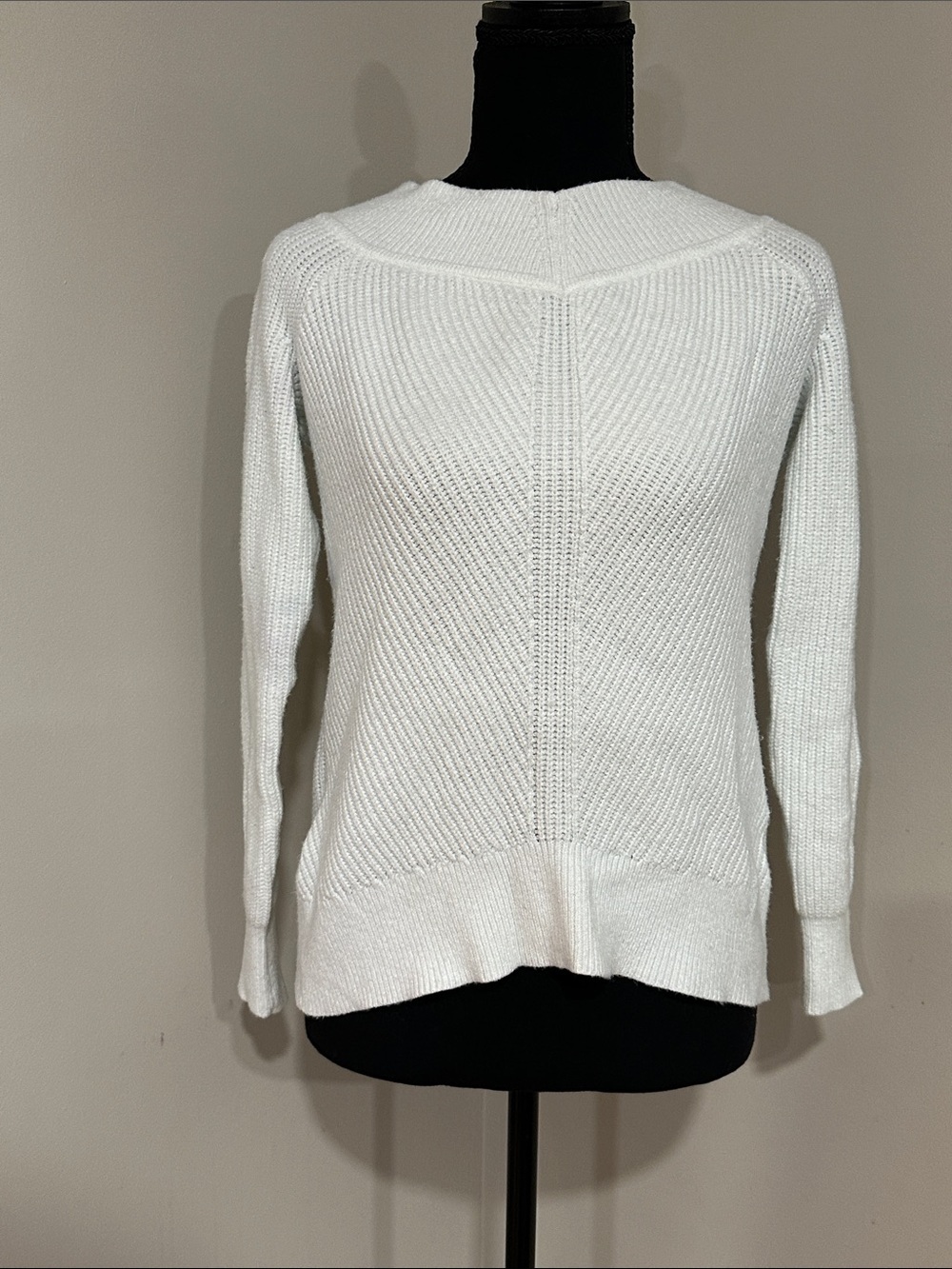 *BOSTON PROPER* White Knit Sweater Classic Pullover Size XS